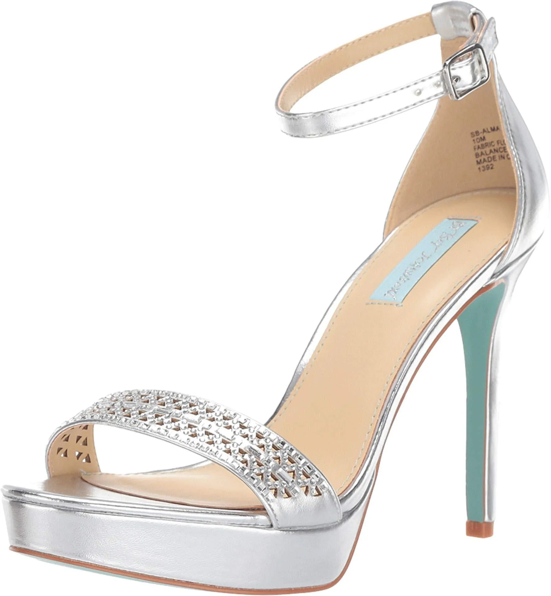 Betsey Johnson ALMA Silver Formal High Heeled Sandal Two Piece Dress Sandals