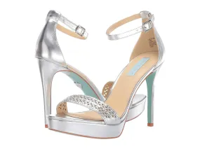 Betsey Johnson ALMA Silver Formal High Heeled Sandal Two Piece Dress Sandals