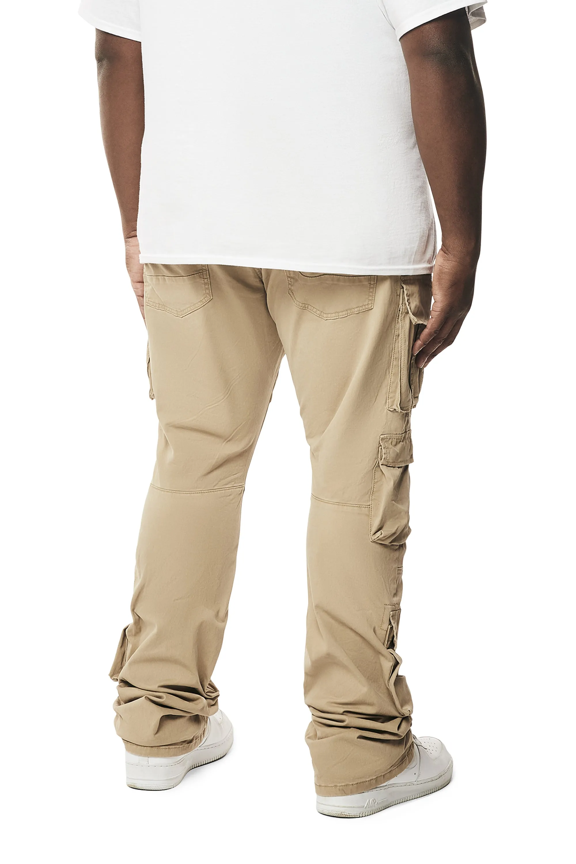 Big and Tall - Utility Multi Pocket Stacked Twill Pants - Khaki