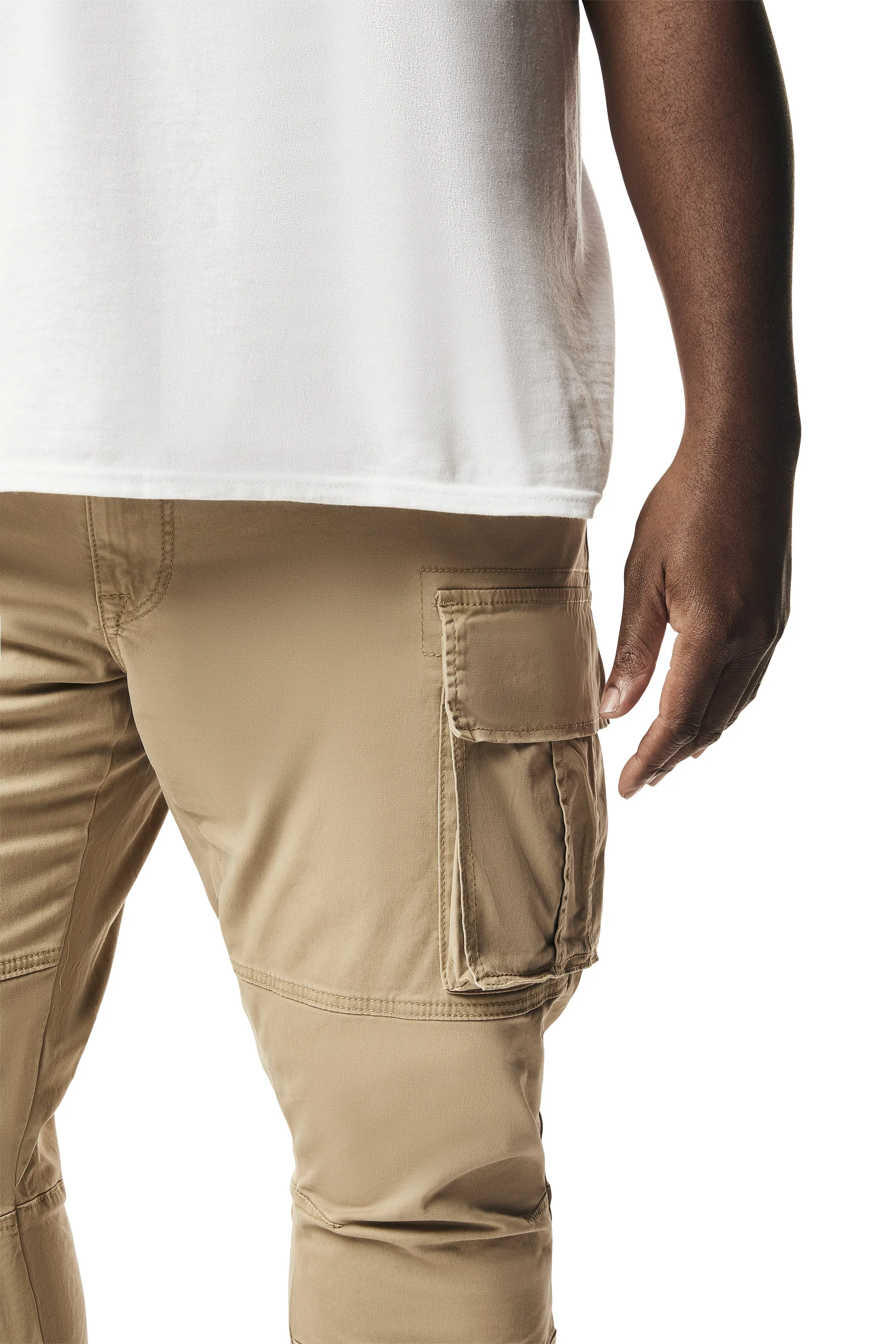 Big and Tall - Utility Multi Pocket Stacked Twill Pants - Khaki