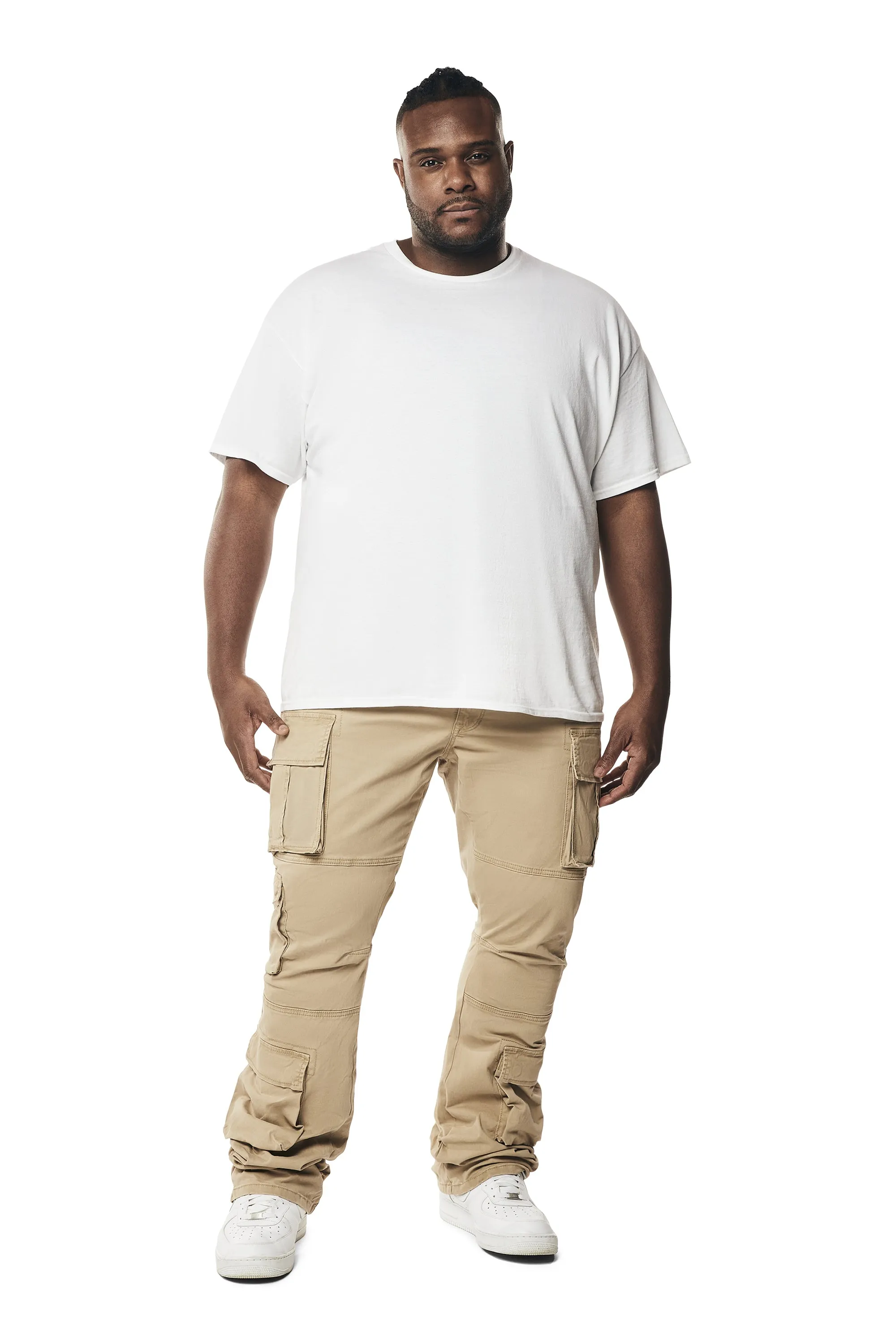 Big and Tall - Utility Multi Pocket Stacked Twill Pants - Khaki