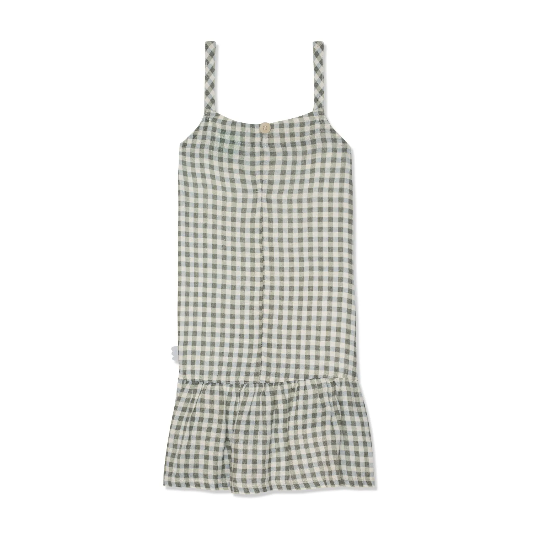 Blue Gingham Linen Kid Dress