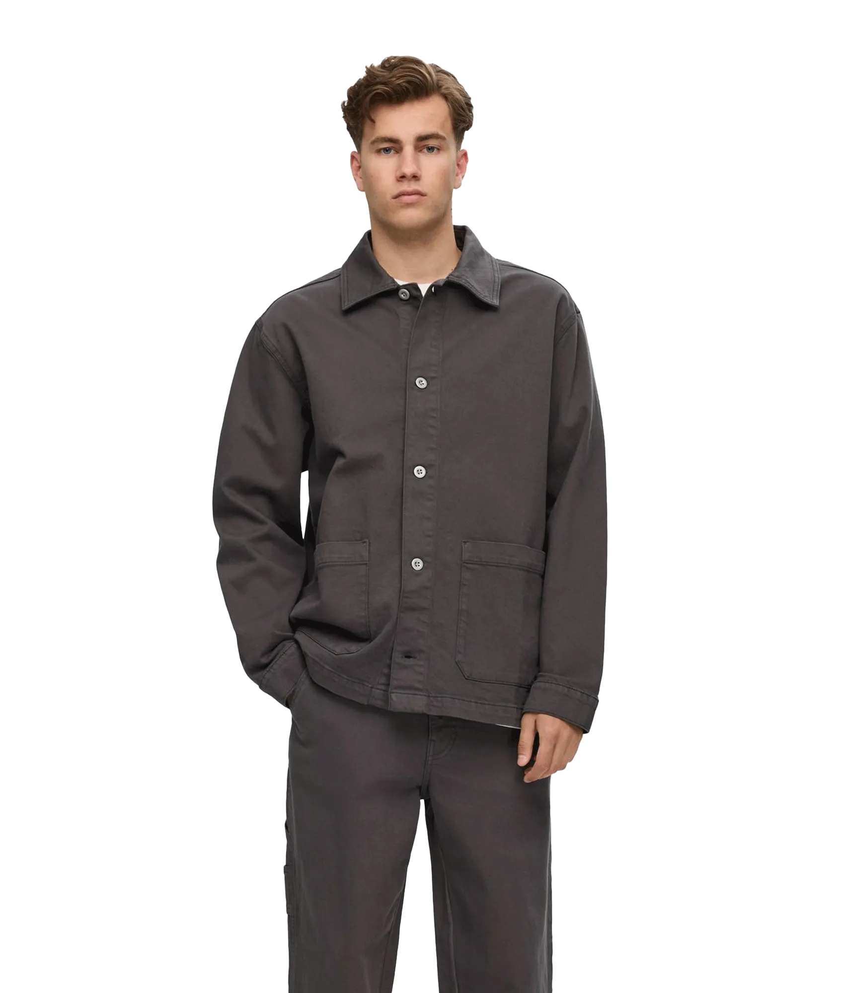 Boxy-carpenter Overshirt - Grey