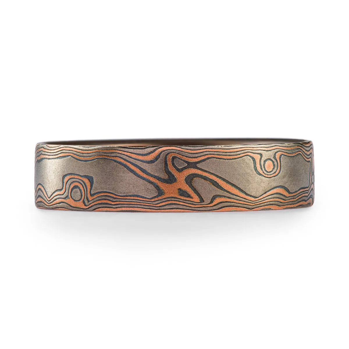 Campfire Woodgrain Pattern ring in Embers