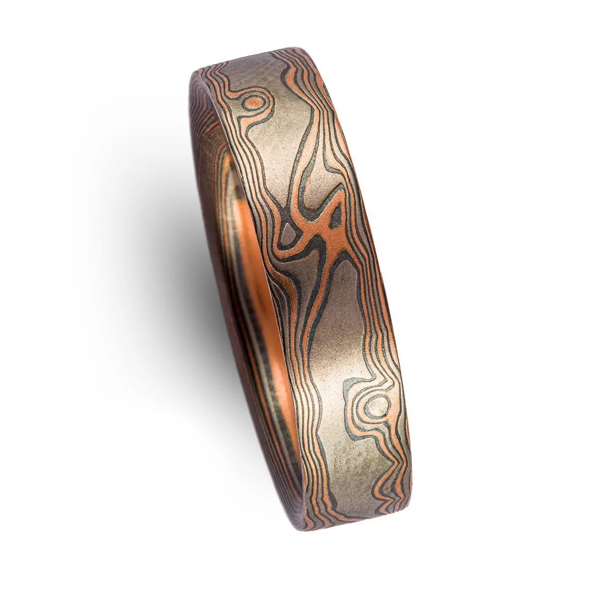 Campfire Woodgrain Pattern ring in Embers