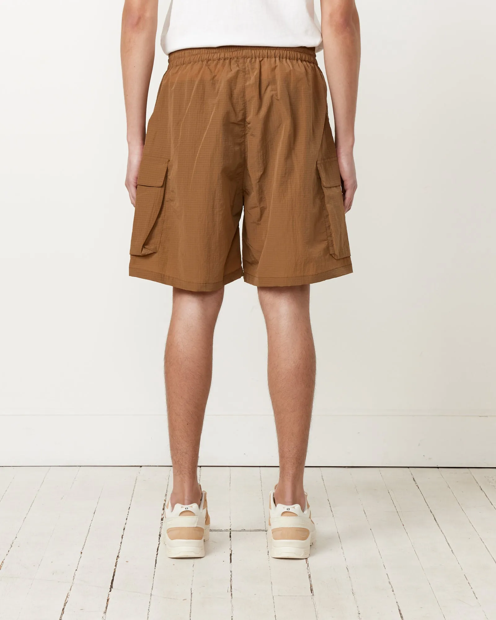 Cargo Nylon Shorts in Brown