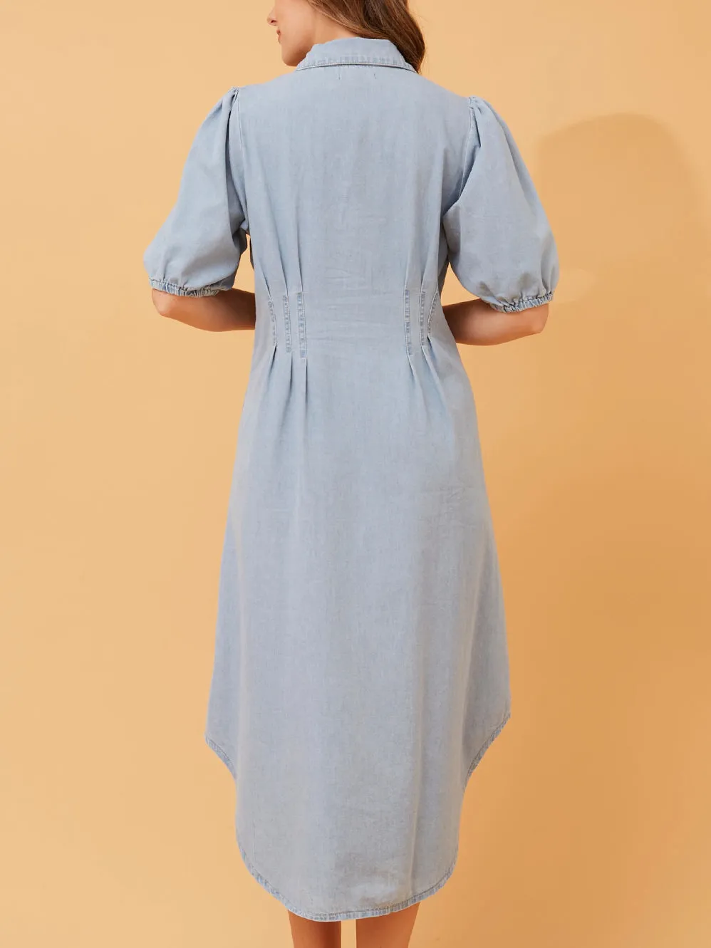 CAROLINE K MORGAN DENIM SHIRT DRESS