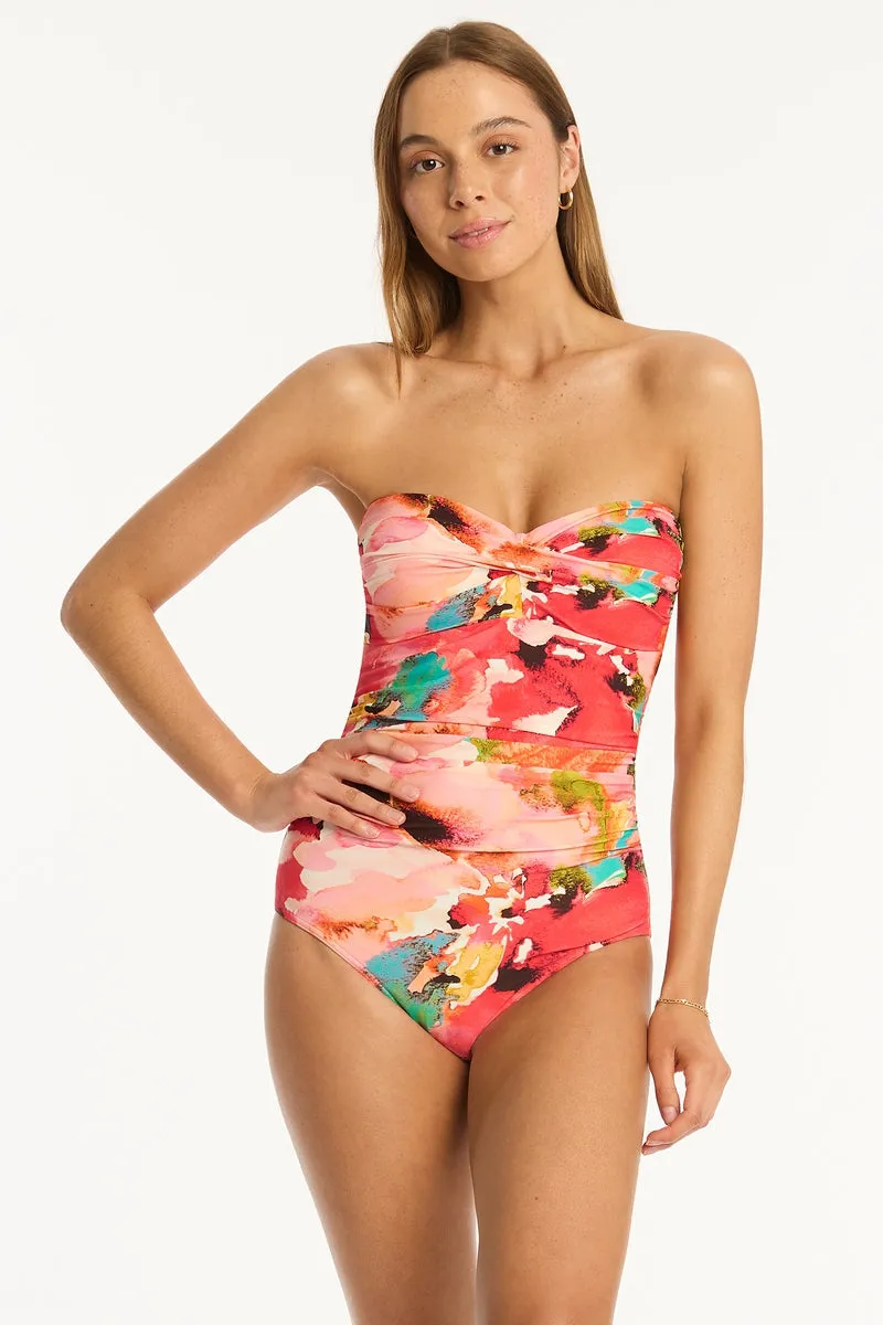 Cascade Twist Bandeau One Piece