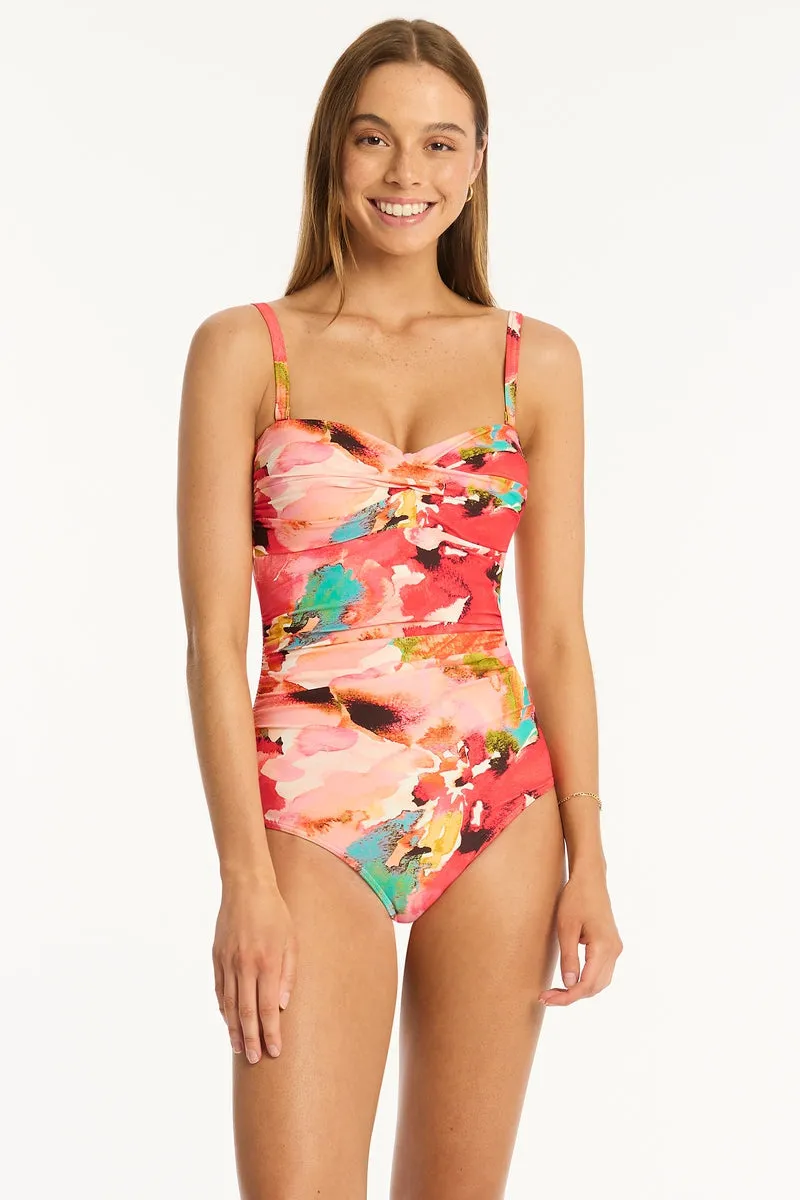 Cascade Twist Bandeau One Piece