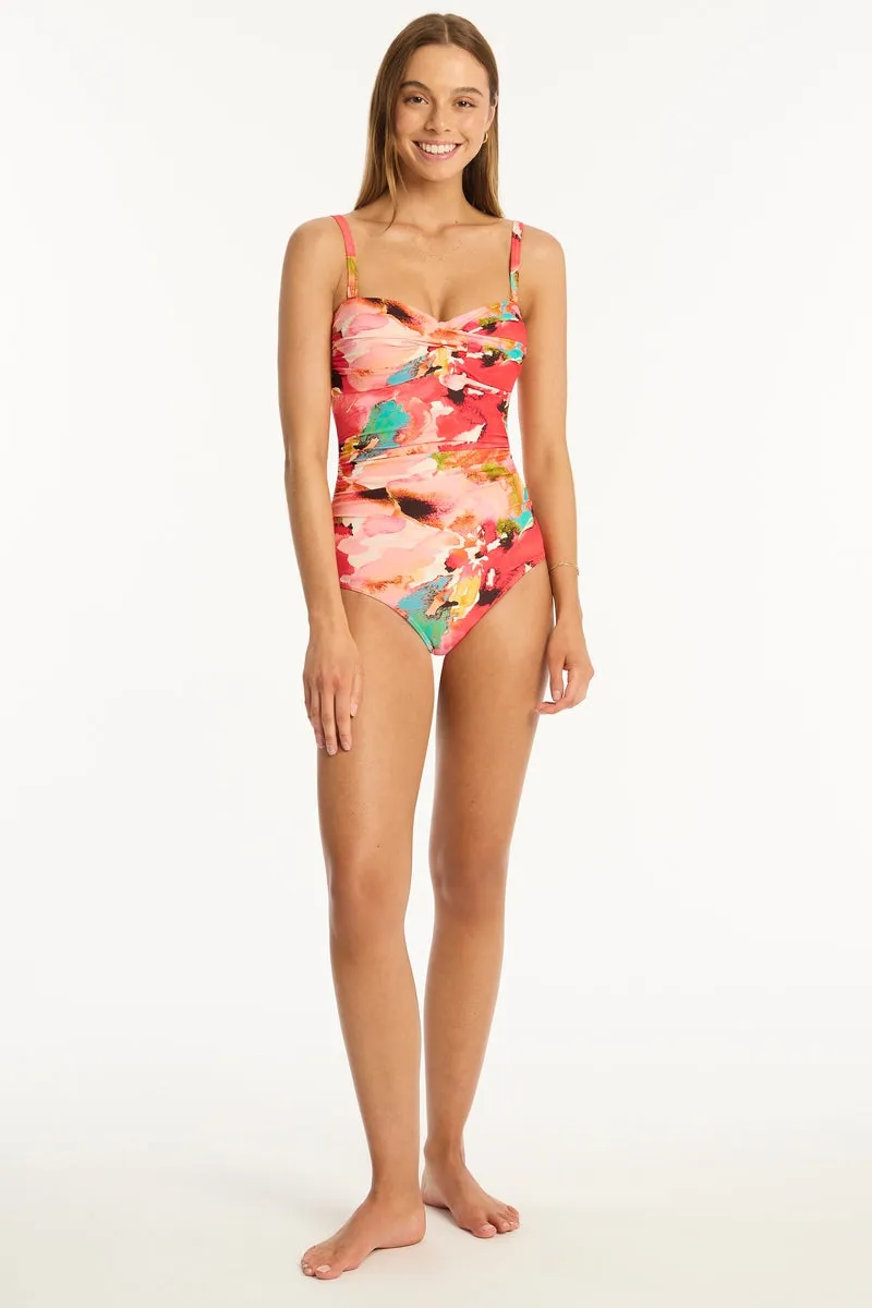 Cascade Twist Bandeau One Piece