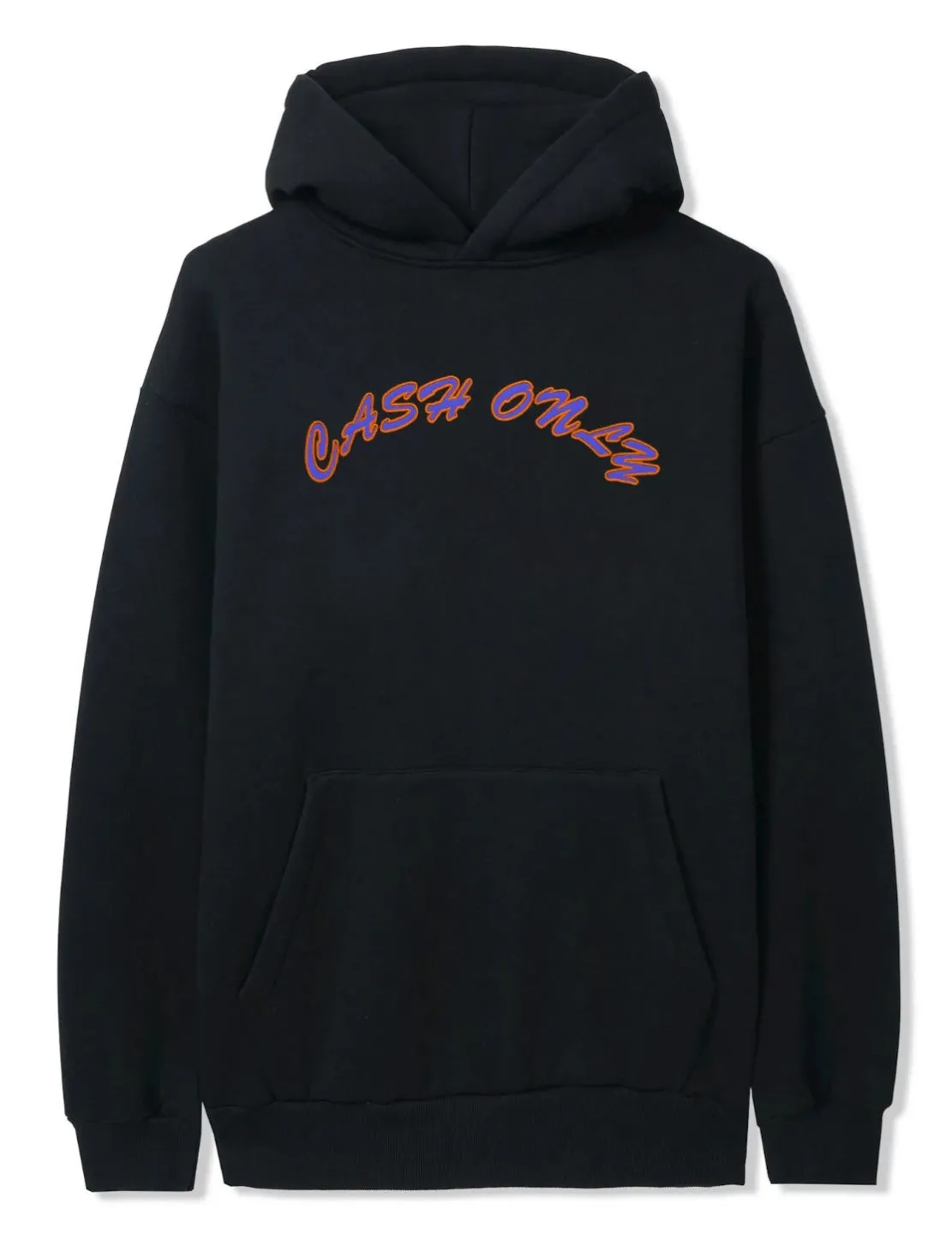 Cash Only Nylon Appliqué Logo Hoodie / Black