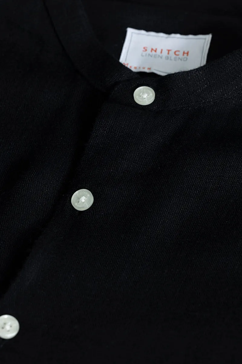 Coastal Linen Black Shirt