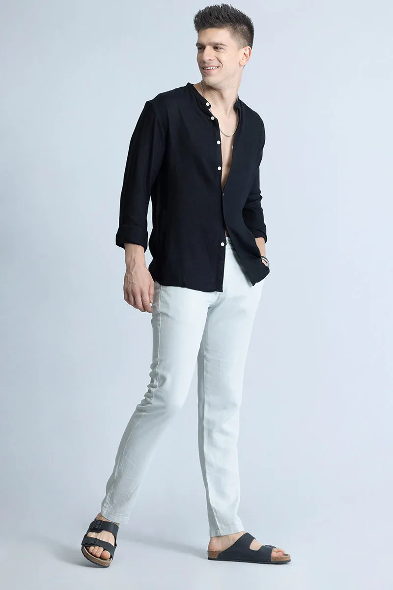 Coastal Linen Black Shirt