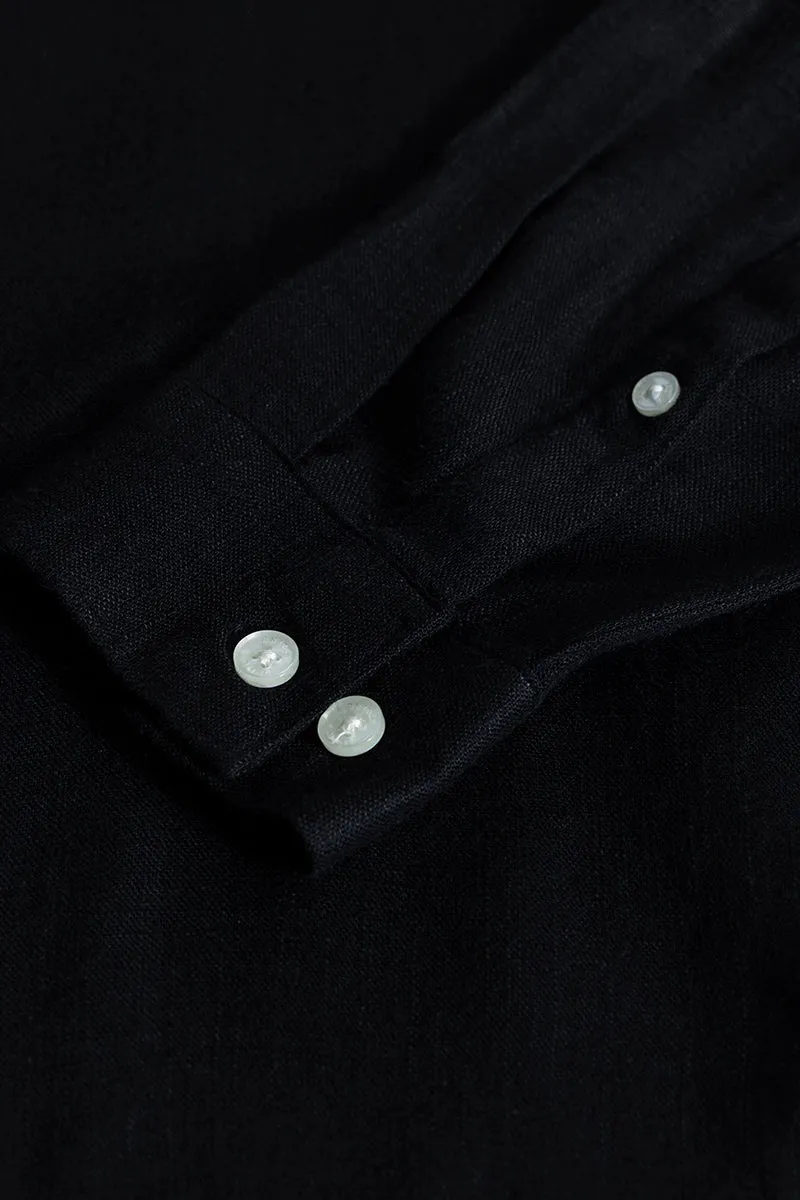 Coastal Linen Black Shirt