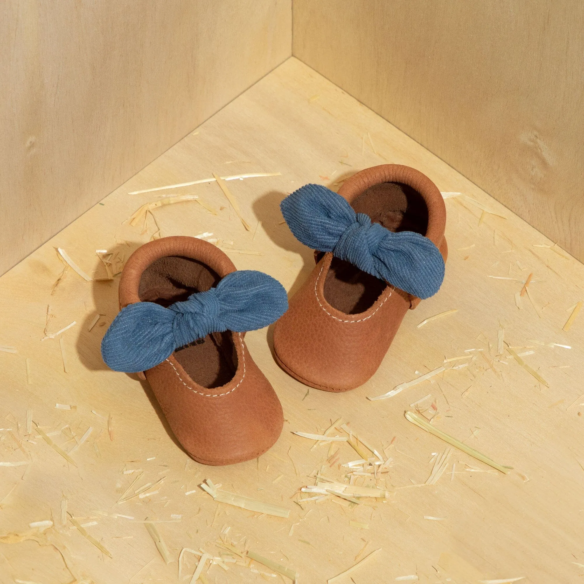 Corduroy Cowgirl Knotted Bow Baby Shoe