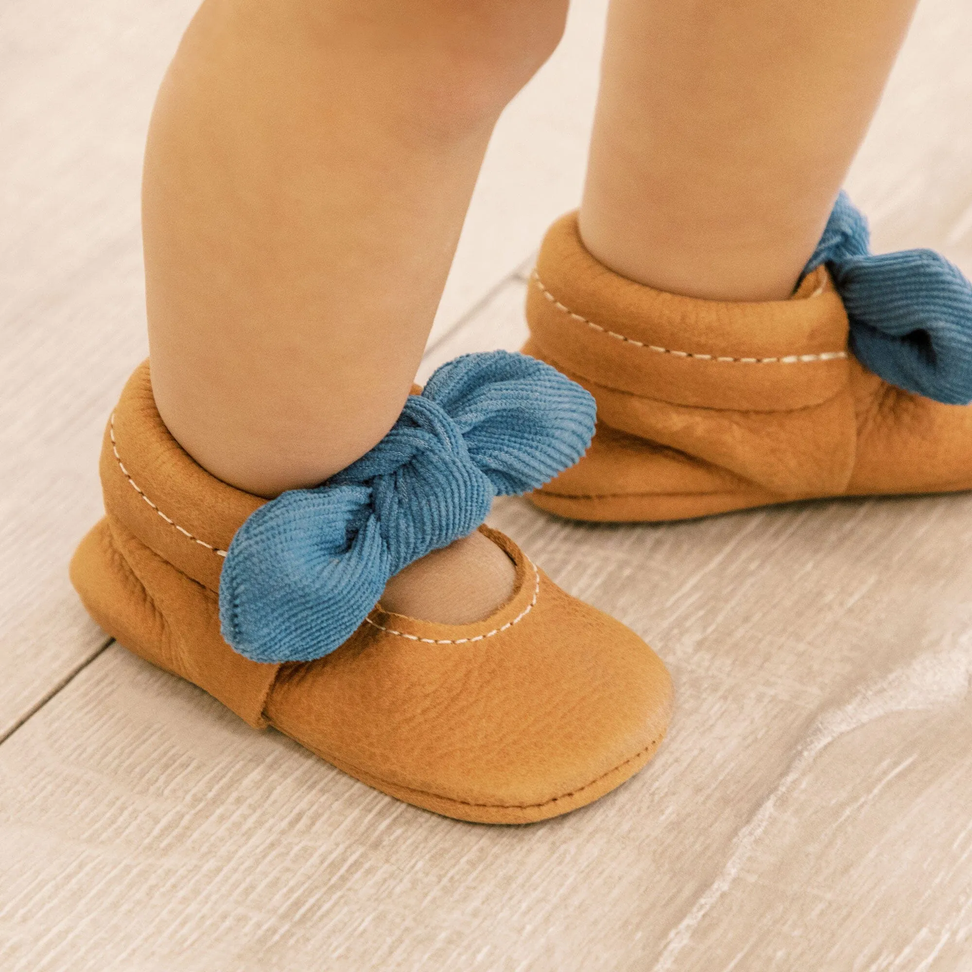 Corduroy Cowgirl Knotted Bow Baby Shoe