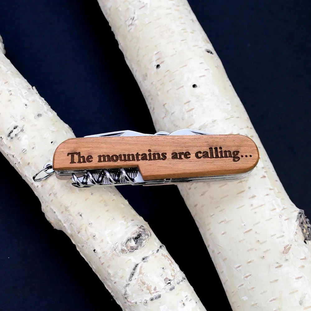 Customizable 7-Tool Pocket Knife with Engraved MT RAINIER Design