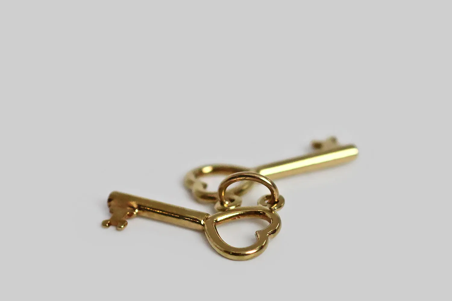 Dainty Mid Century Keys to My Heart Charm