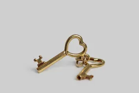 Dainty Mid Century Keys to My Heart Charm