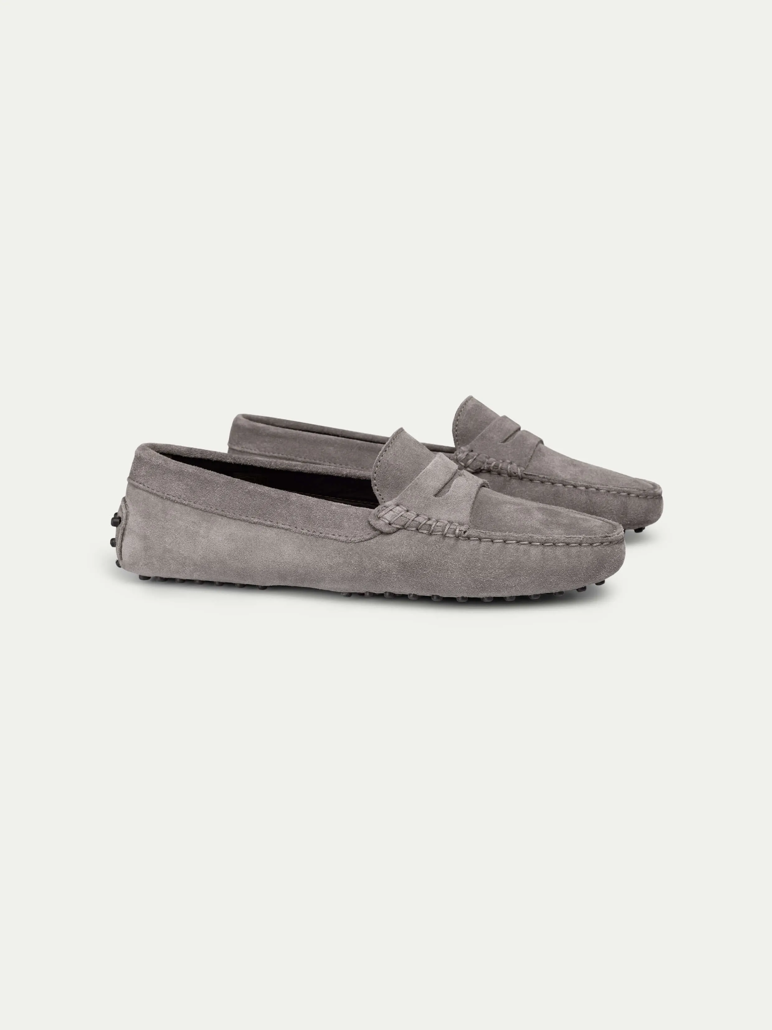 Dark Grey Suede Driving Shoes