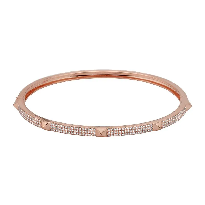 Diamond Segment Stud Bangle