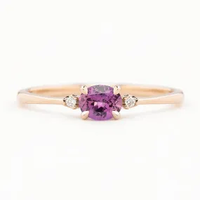 Emilie Ring 5mm 0.45ct Pink Umba Sapphire 14K Rose Gold