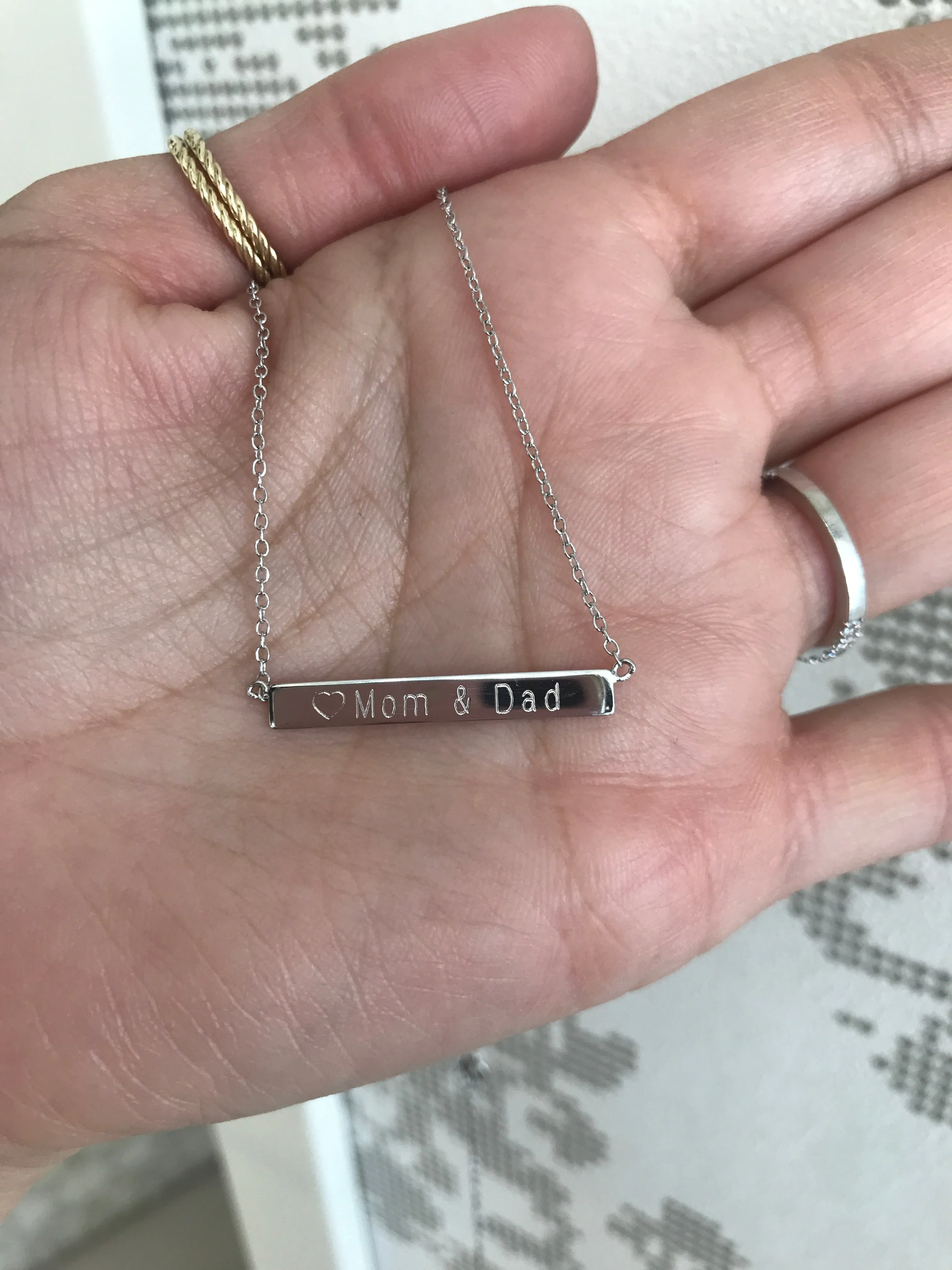 Engravable Bar - Sterling Silver Necklace