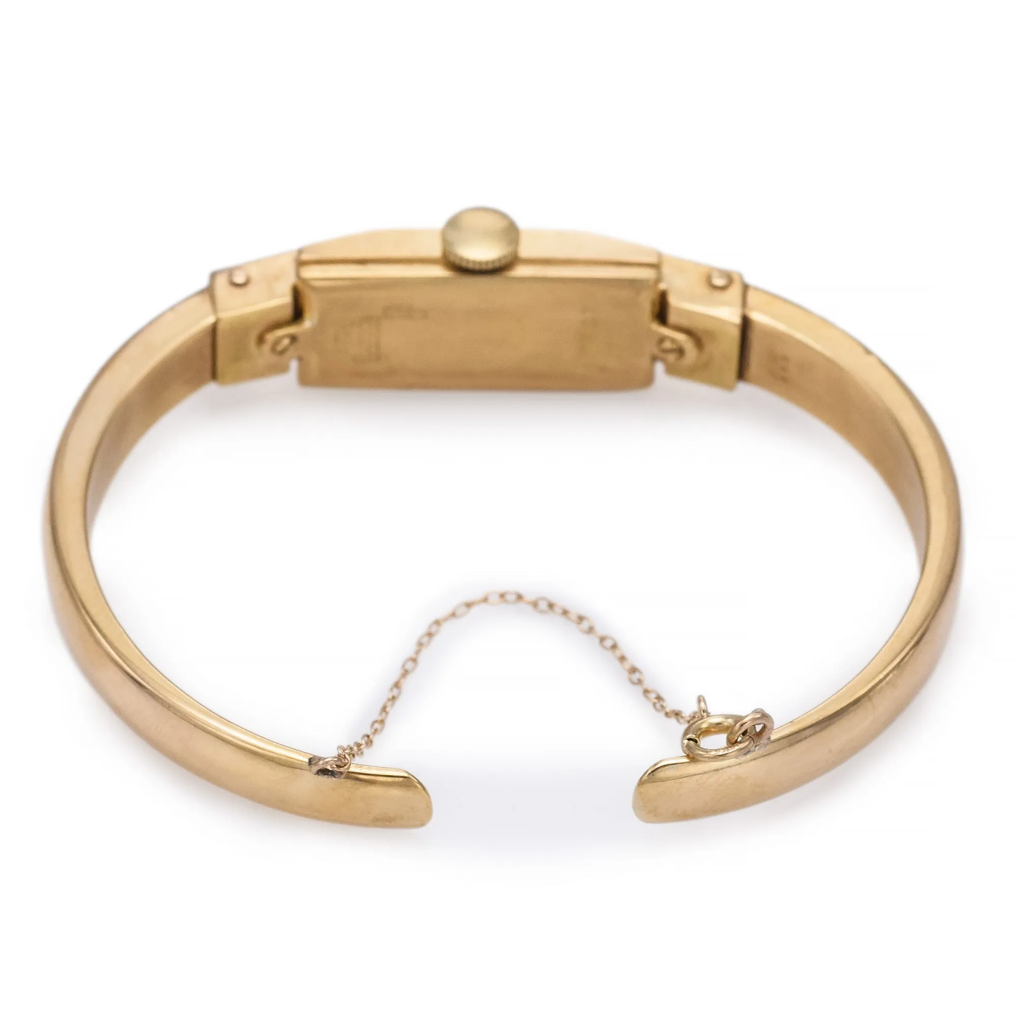 Favre-Leuba Geneve 18K Yellow Gold Hand Wind Women's Cuff Bracelet Watch   Box