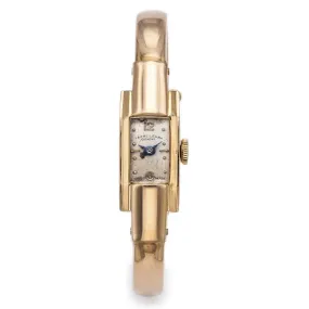 Favre-Leuba Geneve 18K Yellow Gold Hand Wind Women's Cuff Bracelet Watch   Box