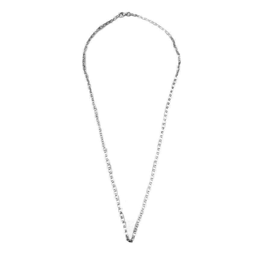 Flat Marina with Diamond Cut on Side Chain Necklace