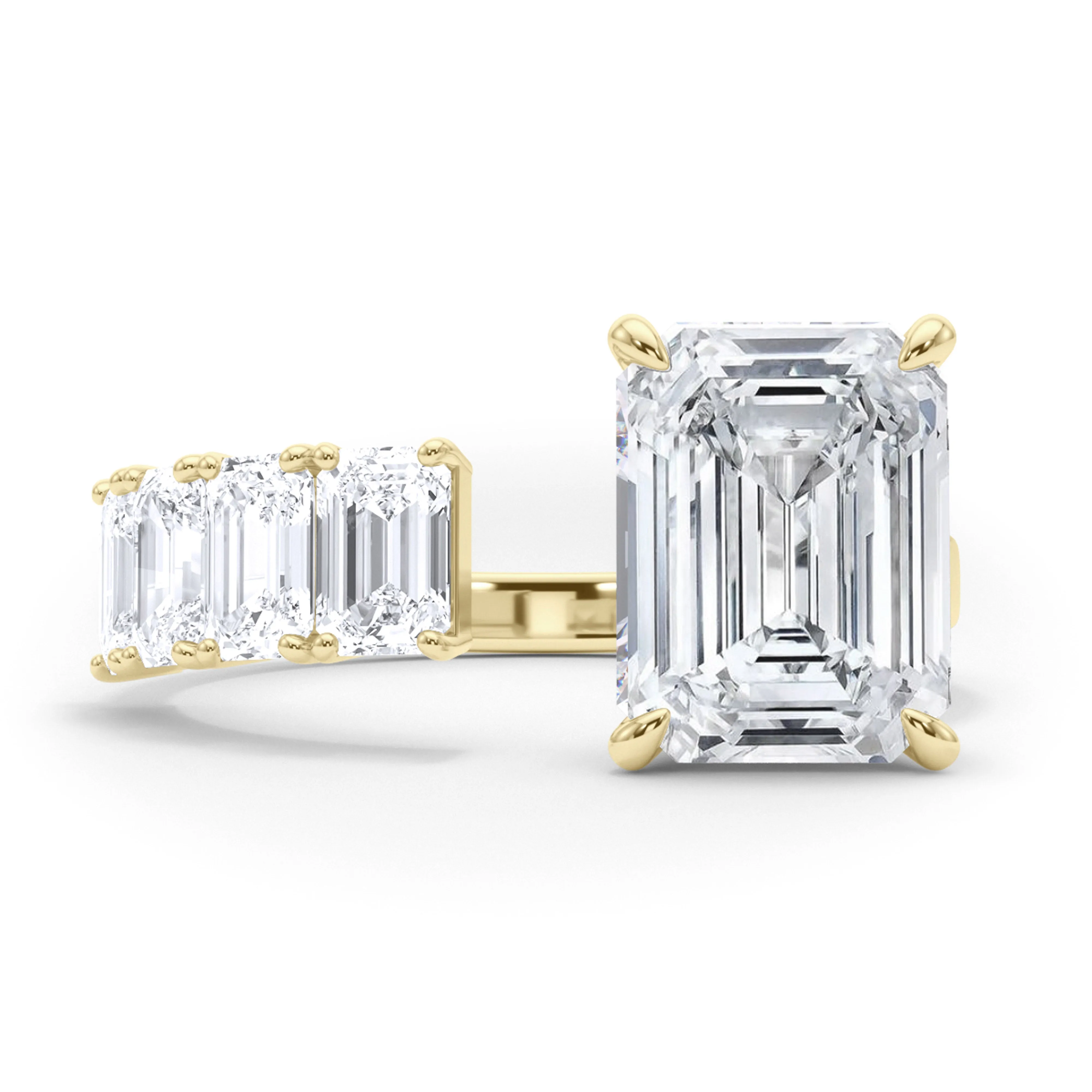 Floating Emerald cut Diamond Ring