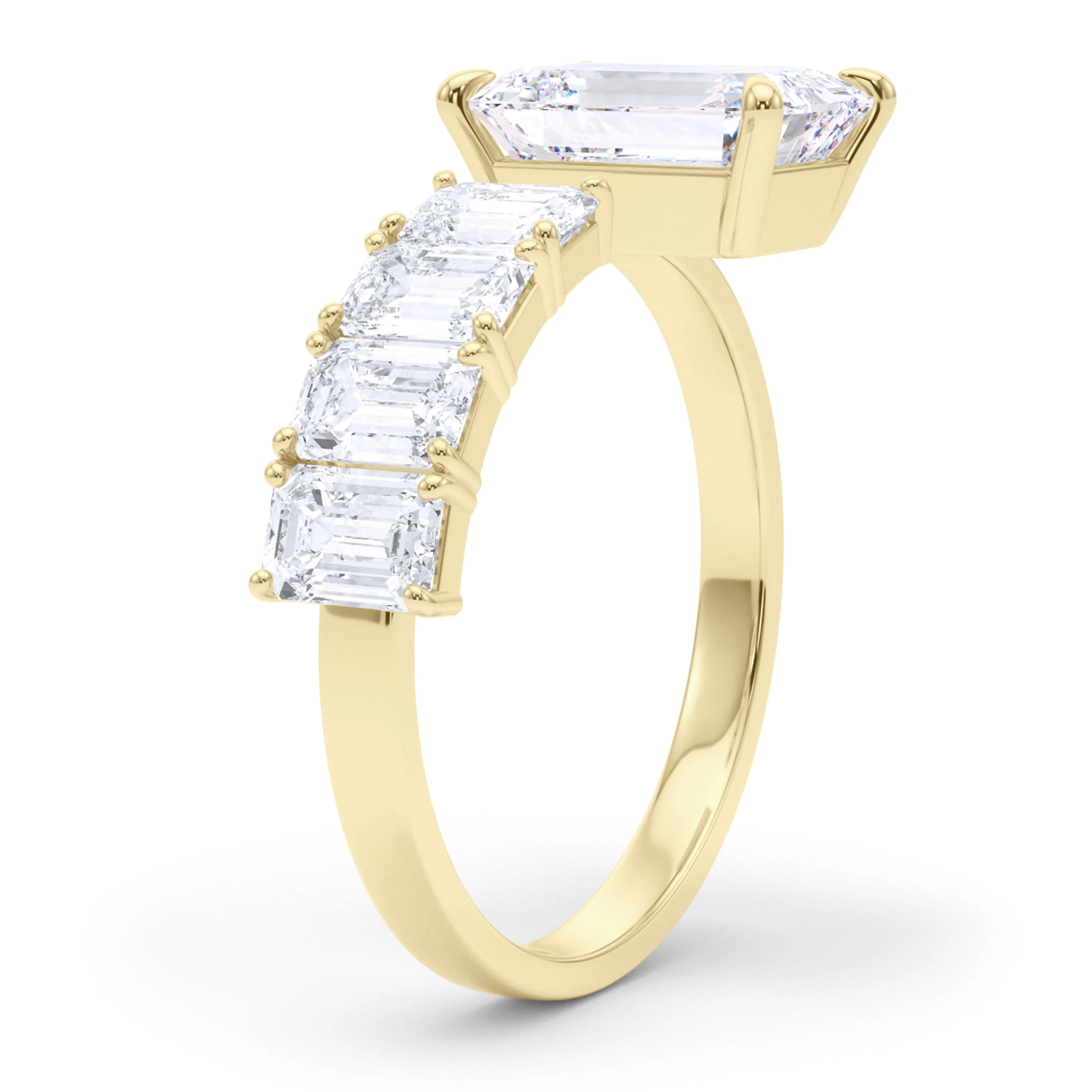 Floating Emerald cut Diamond Ring