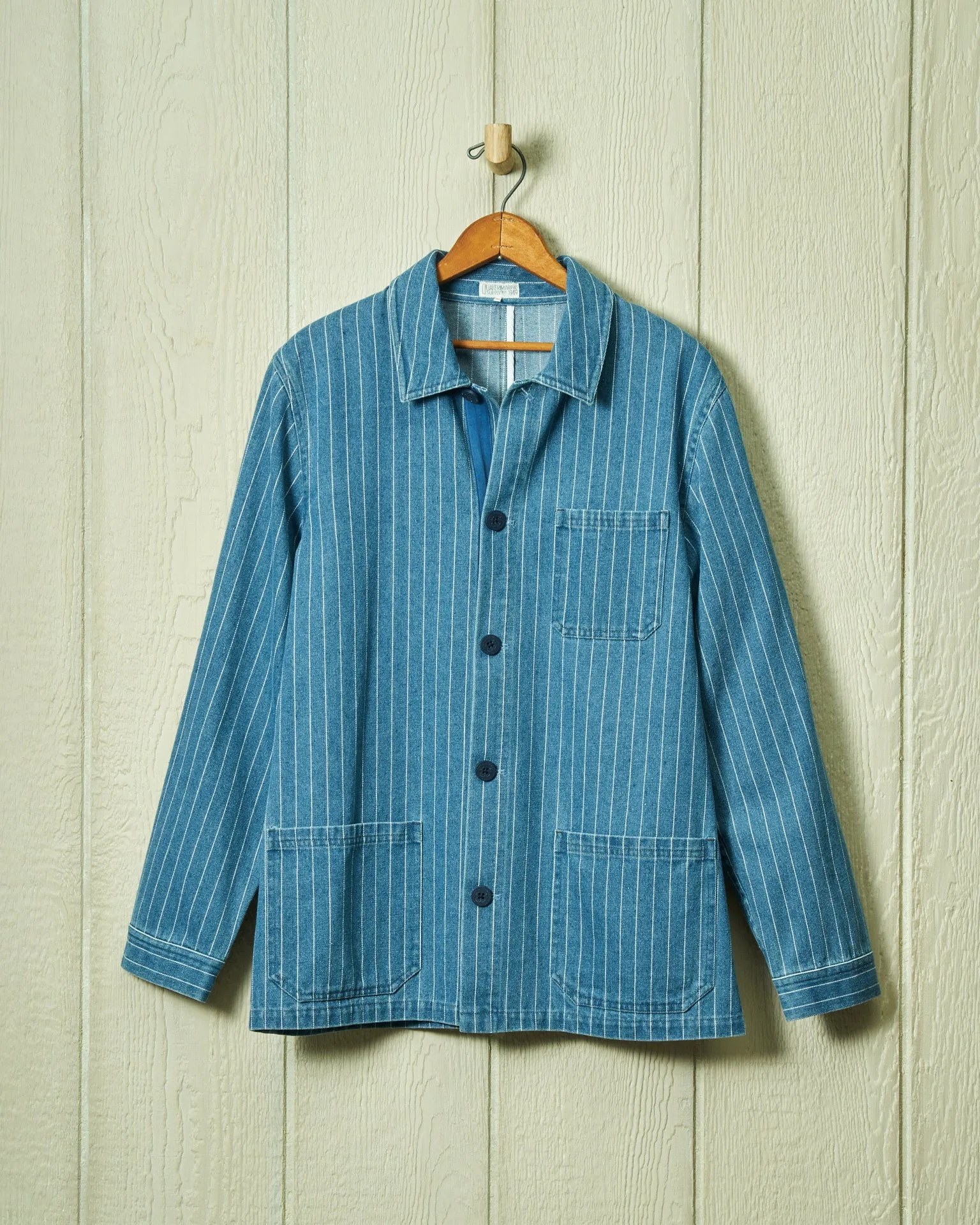 French Workman’s Jacket in Denim Pinstripe