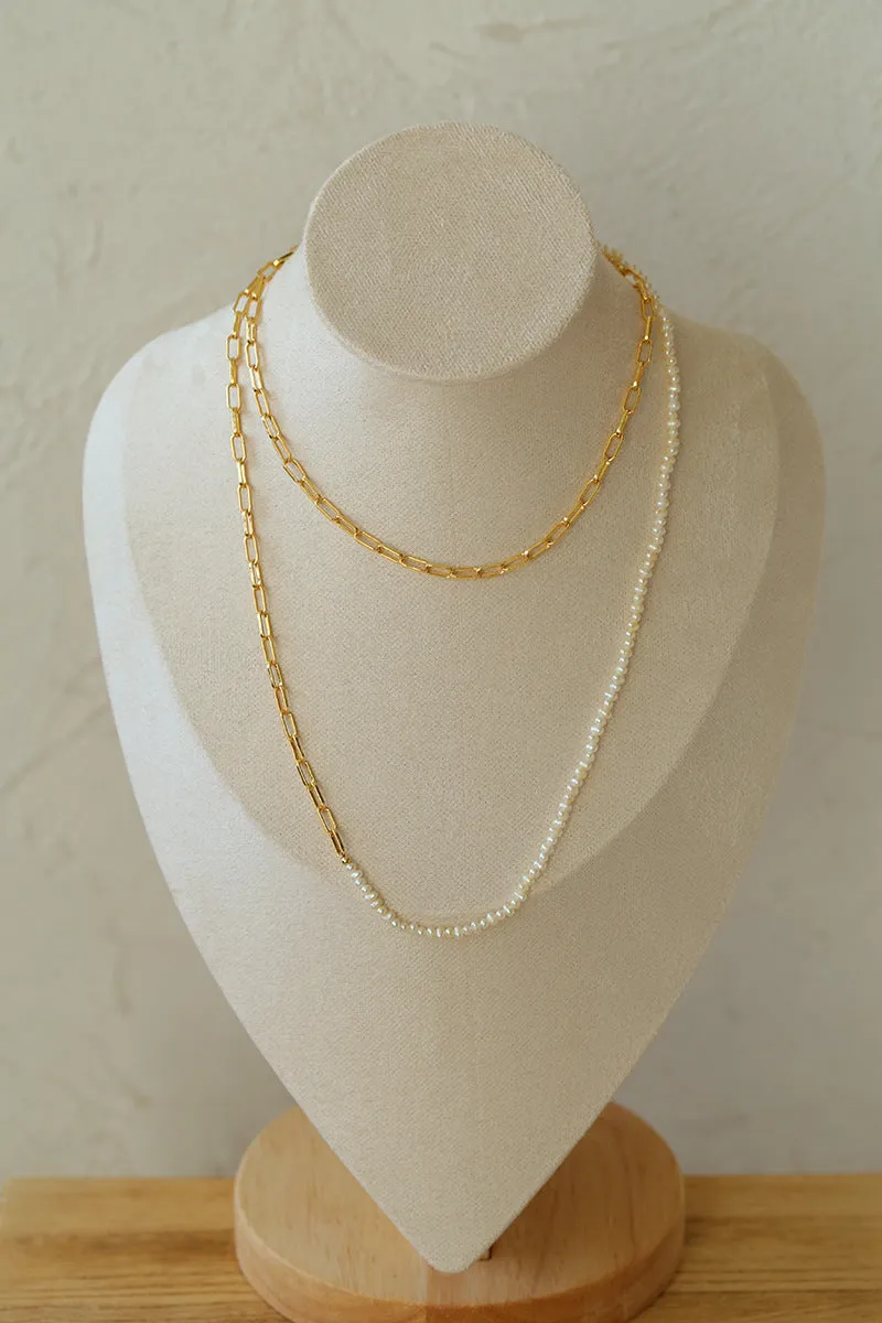 Freshwater Pearl Spliced Chain Necklace