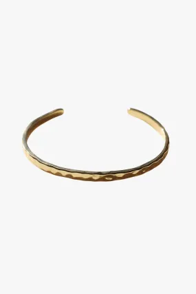 Gaia 18k Gold Plate Soft Hammered Cuff Bangle