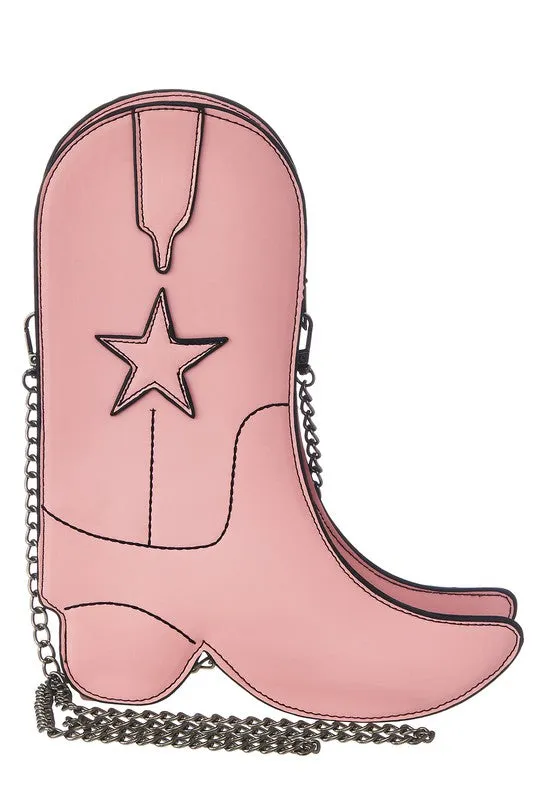 Giddy Up Crossbody Boot Bag- Pink