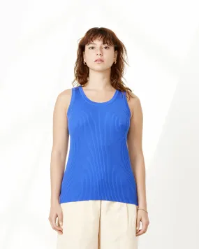 Giza High Gauge Rib Tank in Blue