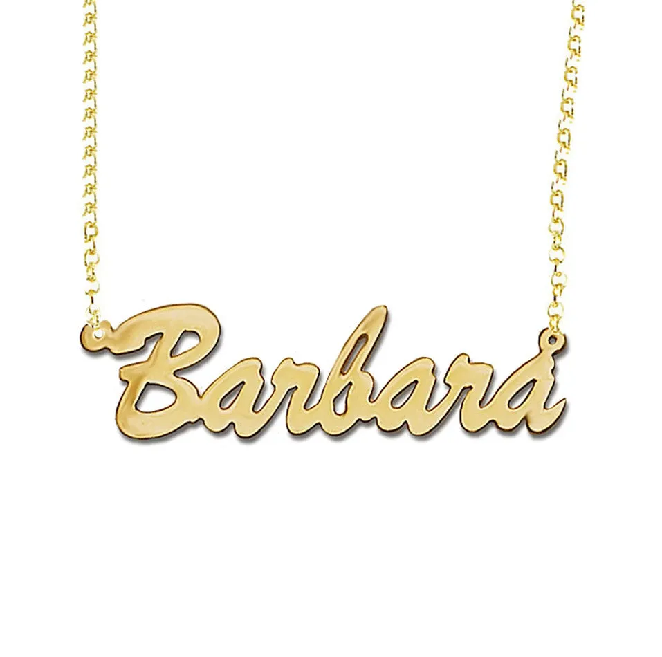 Gold Name Plate Necklace