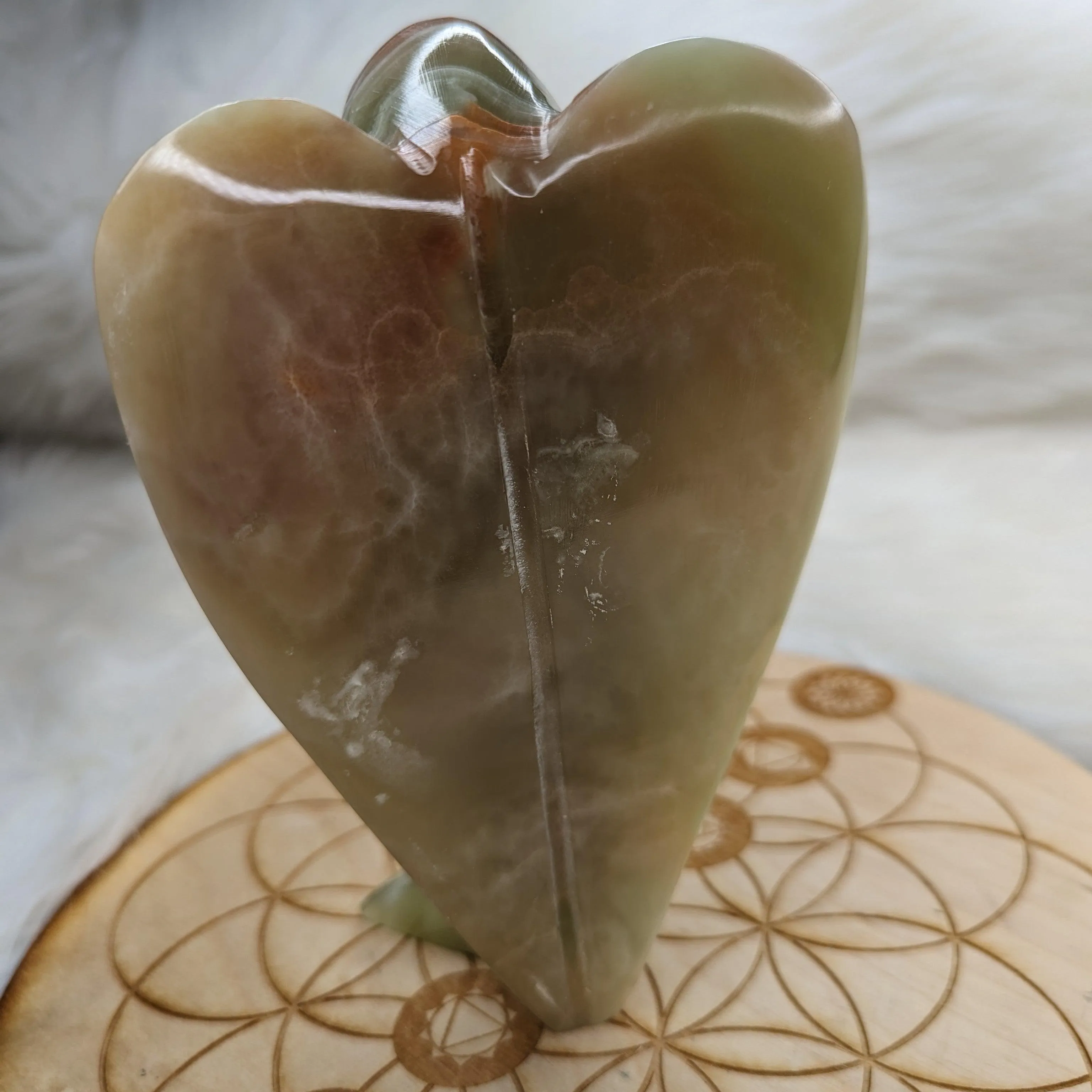 Green Banded Onyx Angel Carving ~ Display Carving