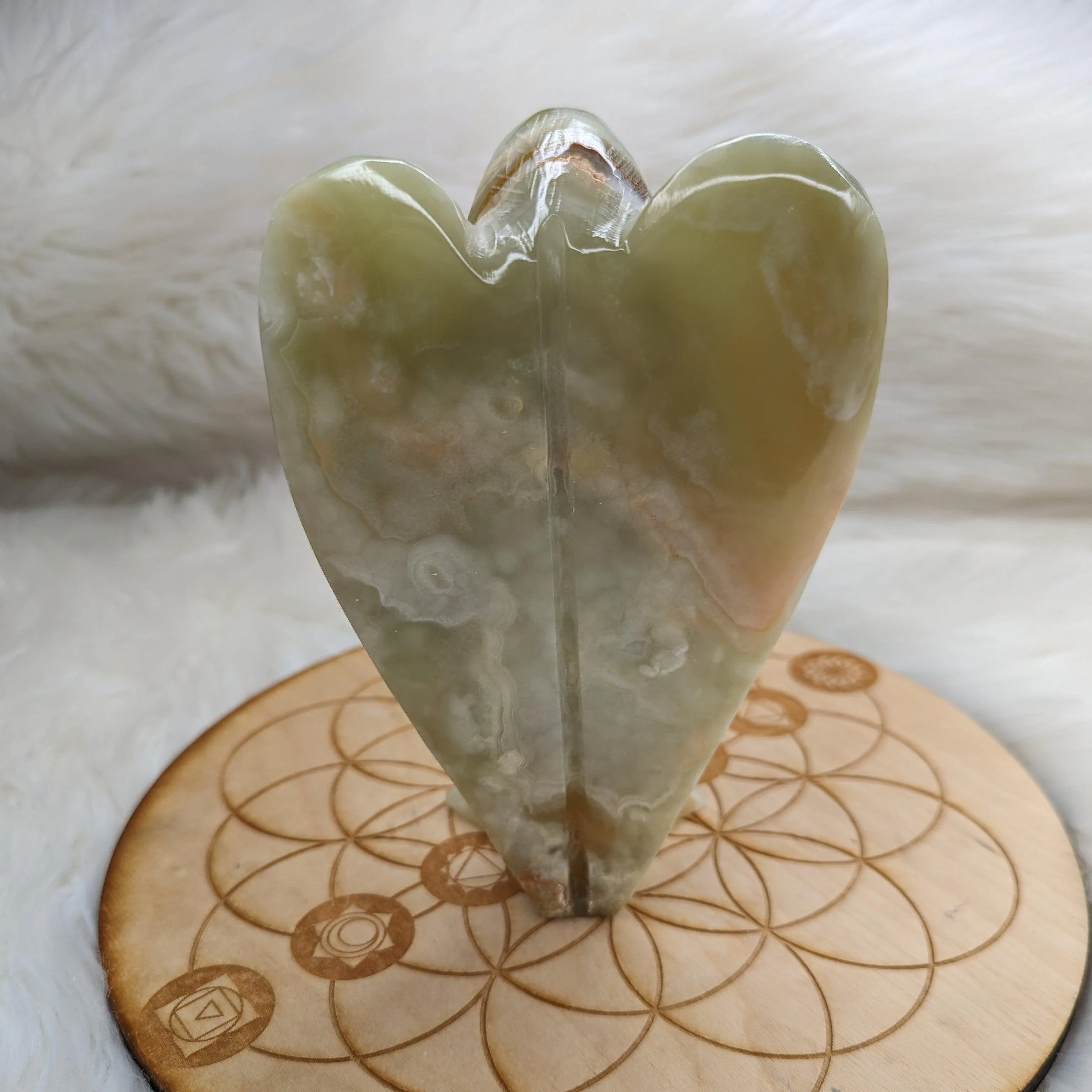 Green Banded Onyx Angel Carving ~ Display Carving