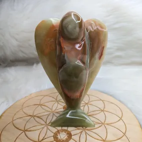 Green Banded Onyx Angel Carving ~ Display Carving