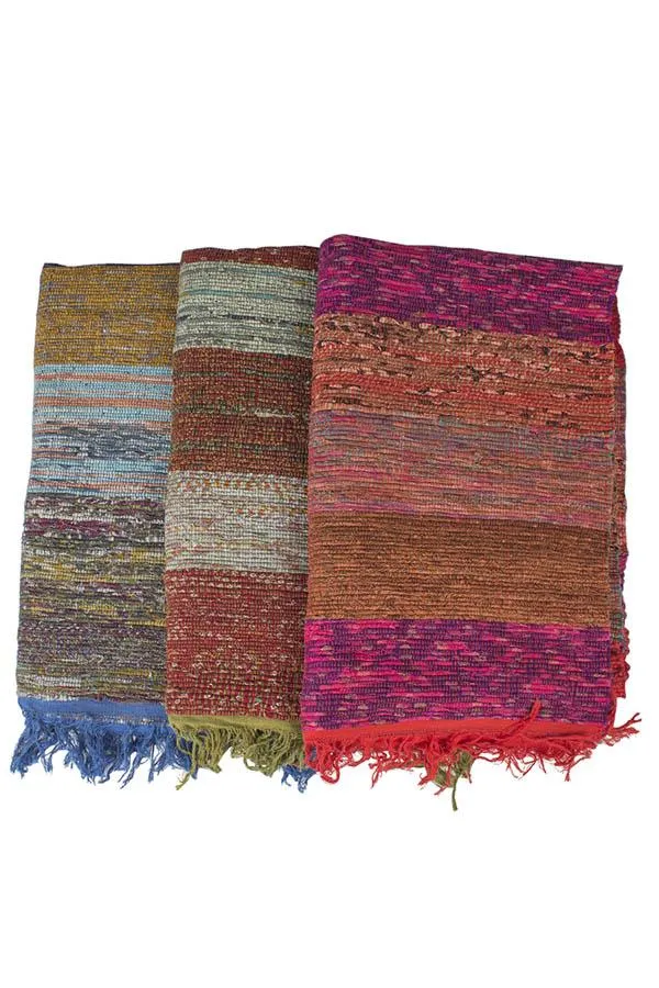 Handwoven Recycled Sari Runner Yoga Mat