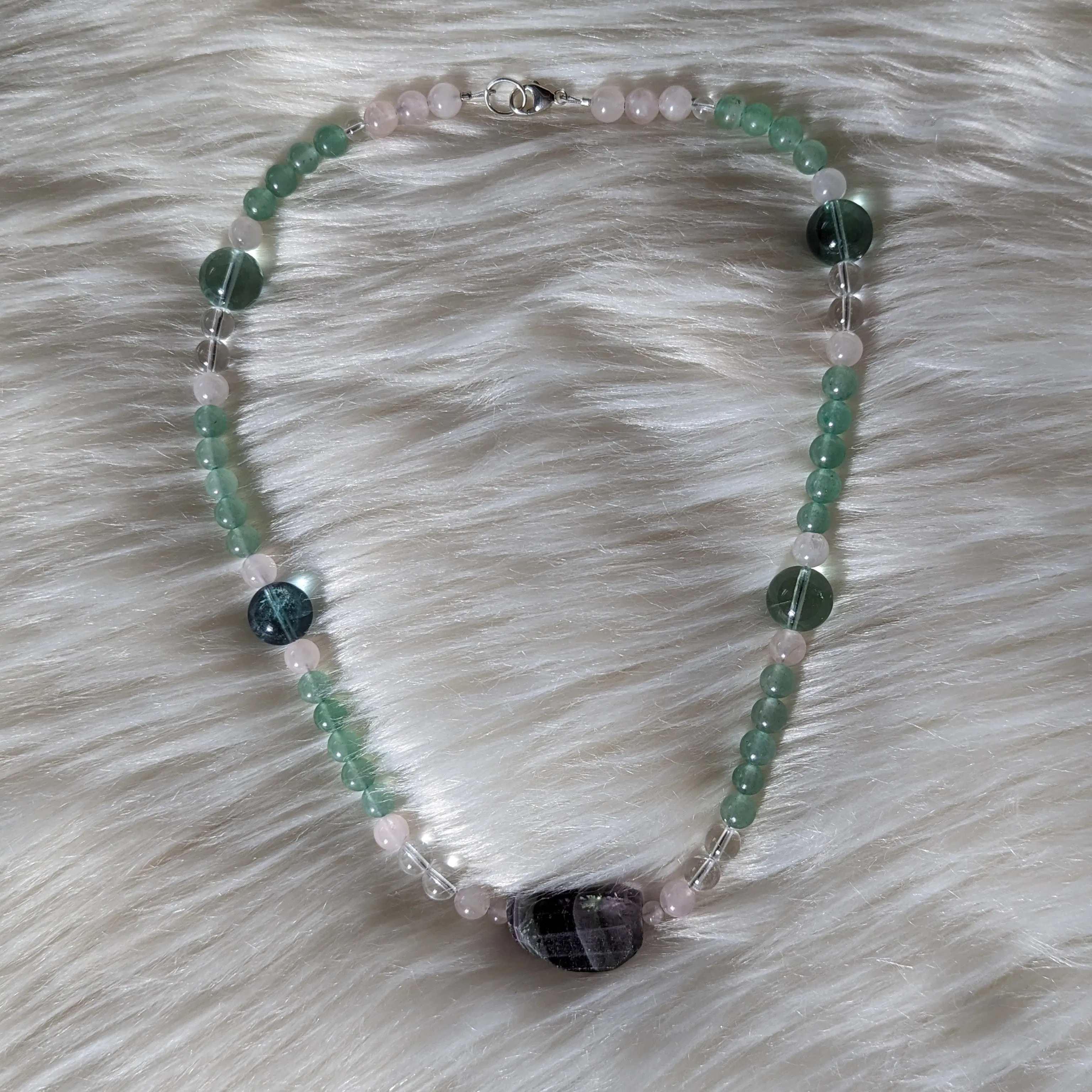 Heart Chakra Healing~ Handmade Beaded Gemstone Necklace~ Energetically Charged for Healing the Heart