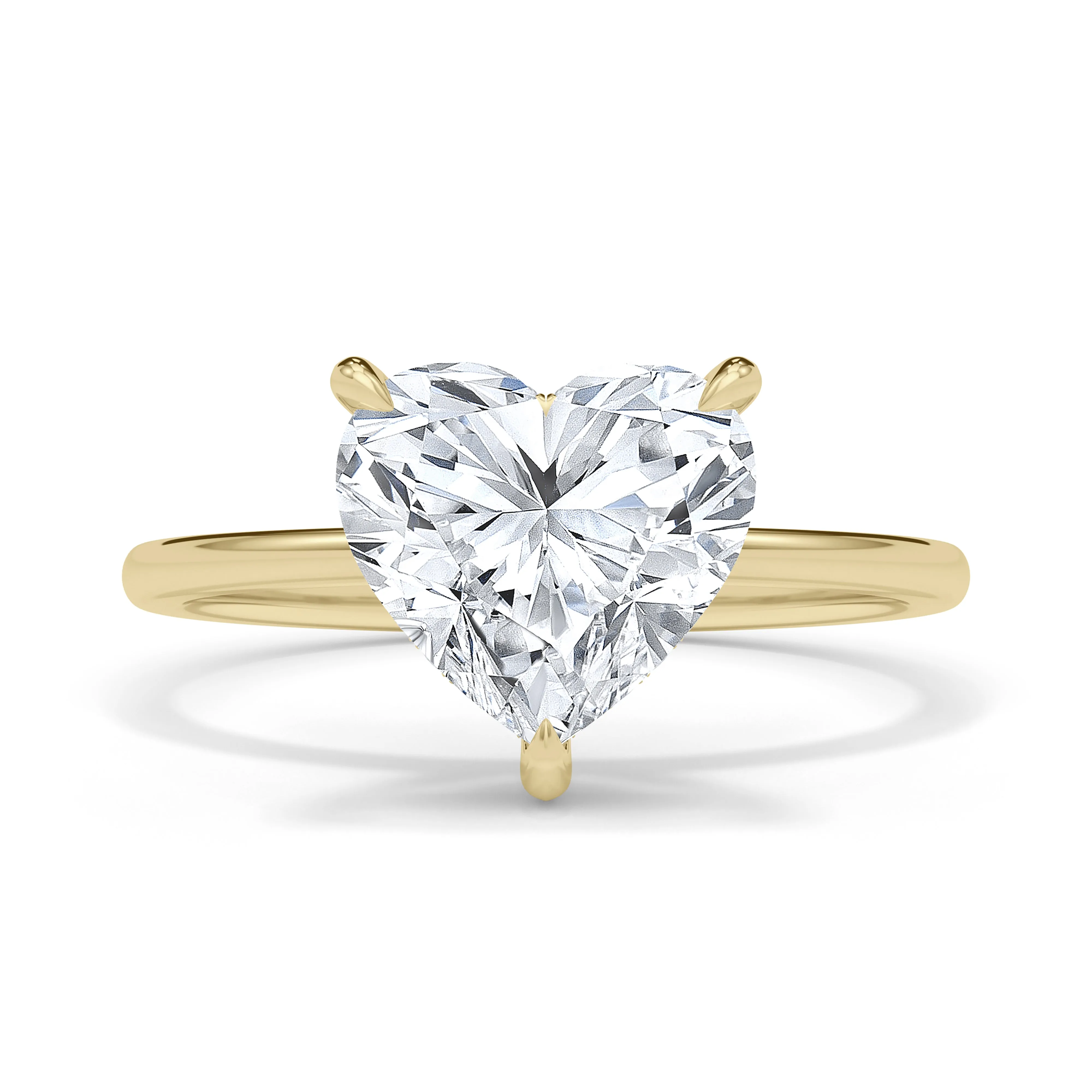 Heart Cut Hidden Halo Diamond Ring