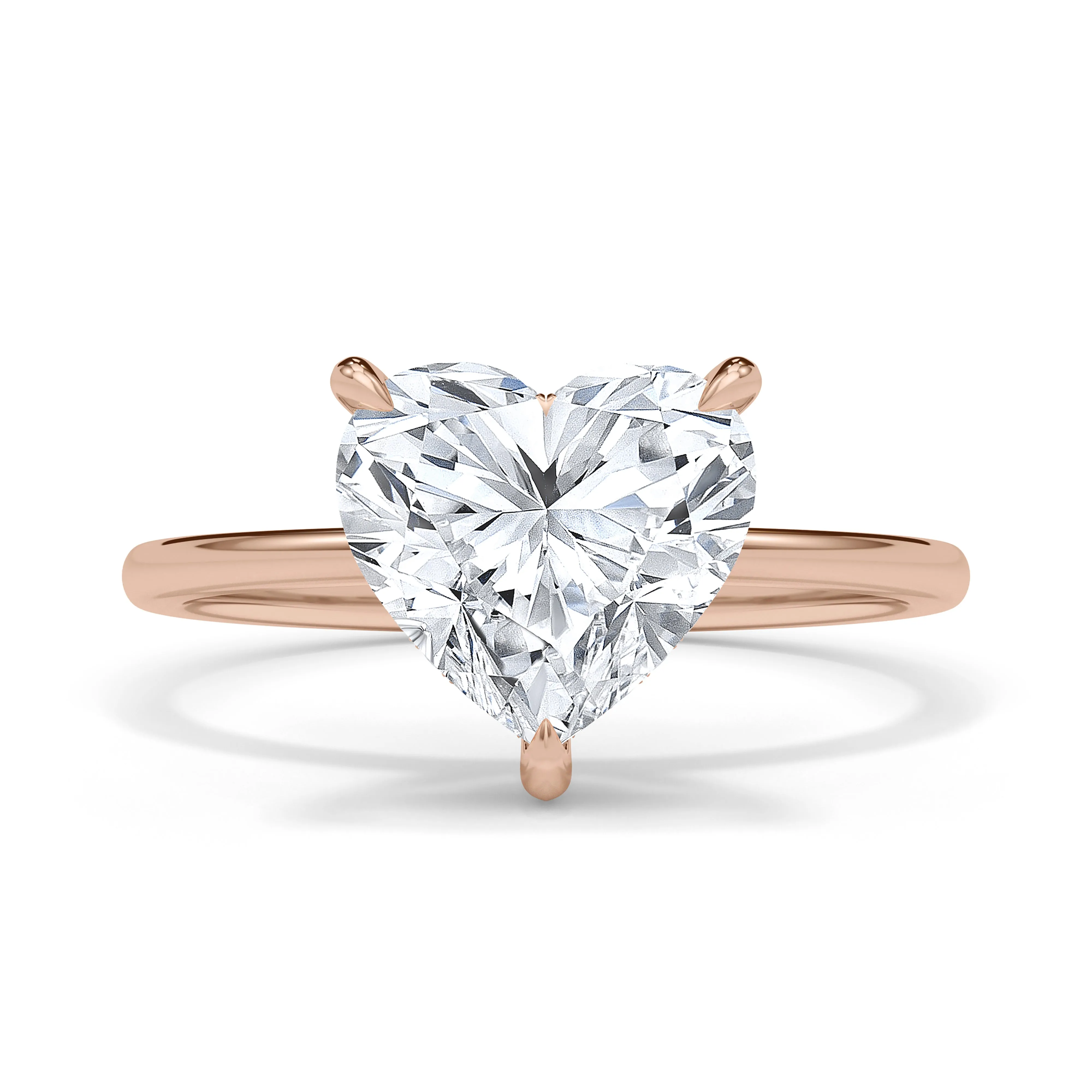 Heart Cut Hidden Halo Diamond Ring