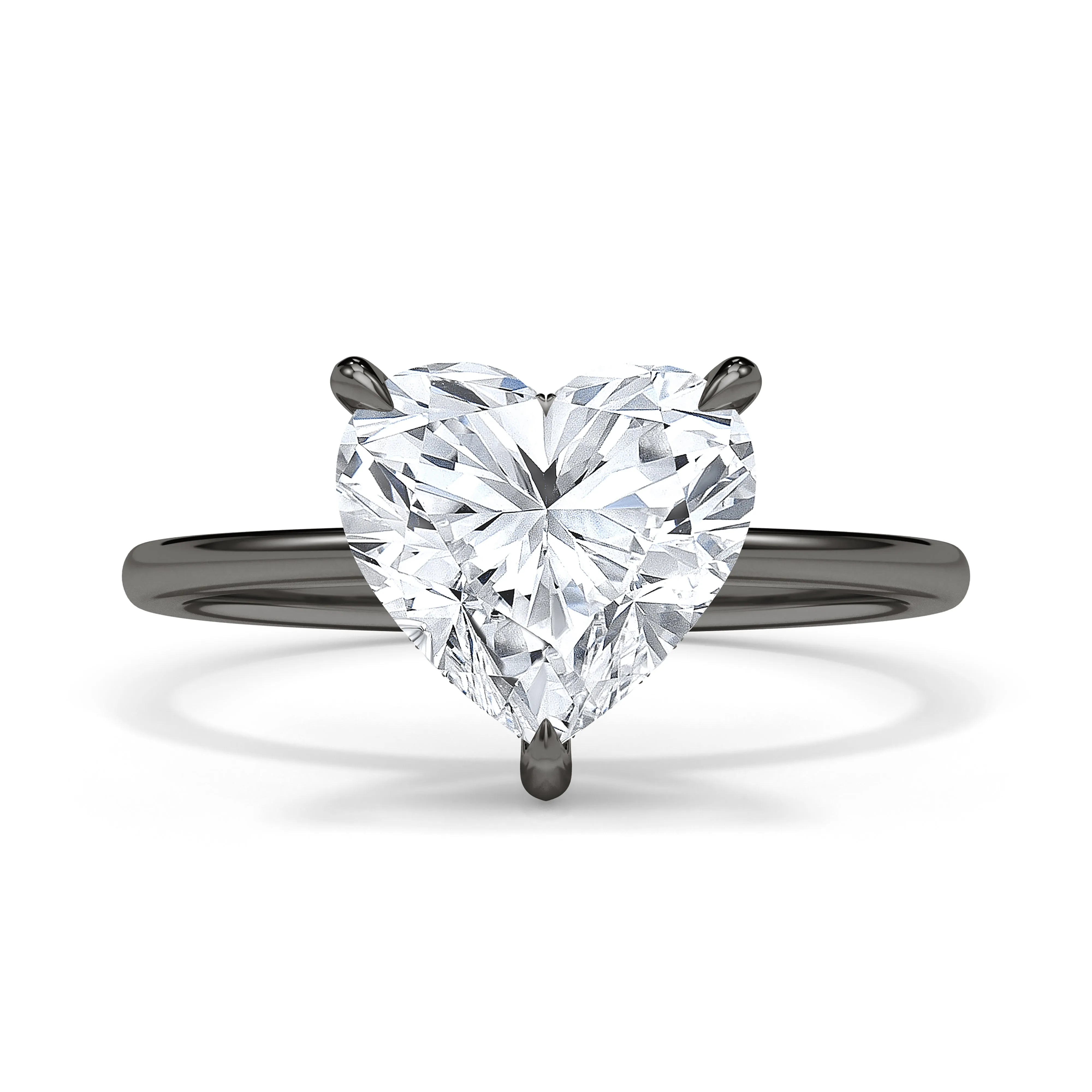 Heart Cut Hidden Halo Diamond Ring