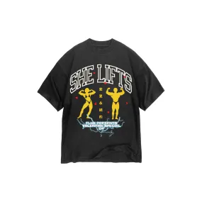 HEAVYWEIGHT  "SHE LIFTS" Oversize Graphic T-Shirt