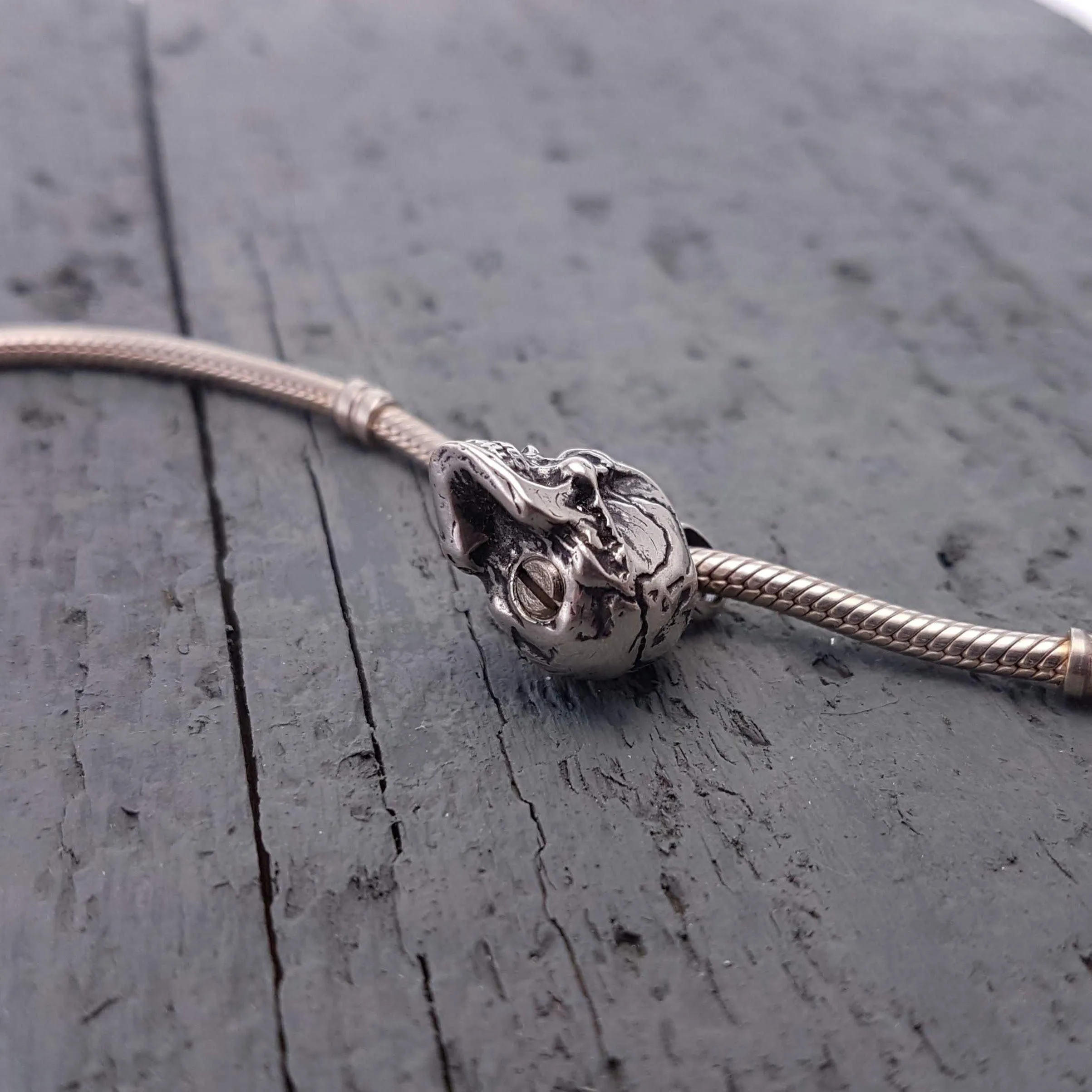 Human Skull Cremation Ash Urn Bracelet Charm