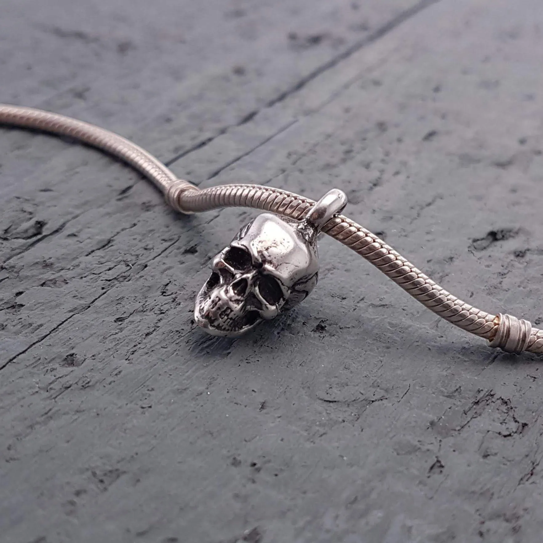 Human Skull Cremation Ash Urn Bracelet Charm