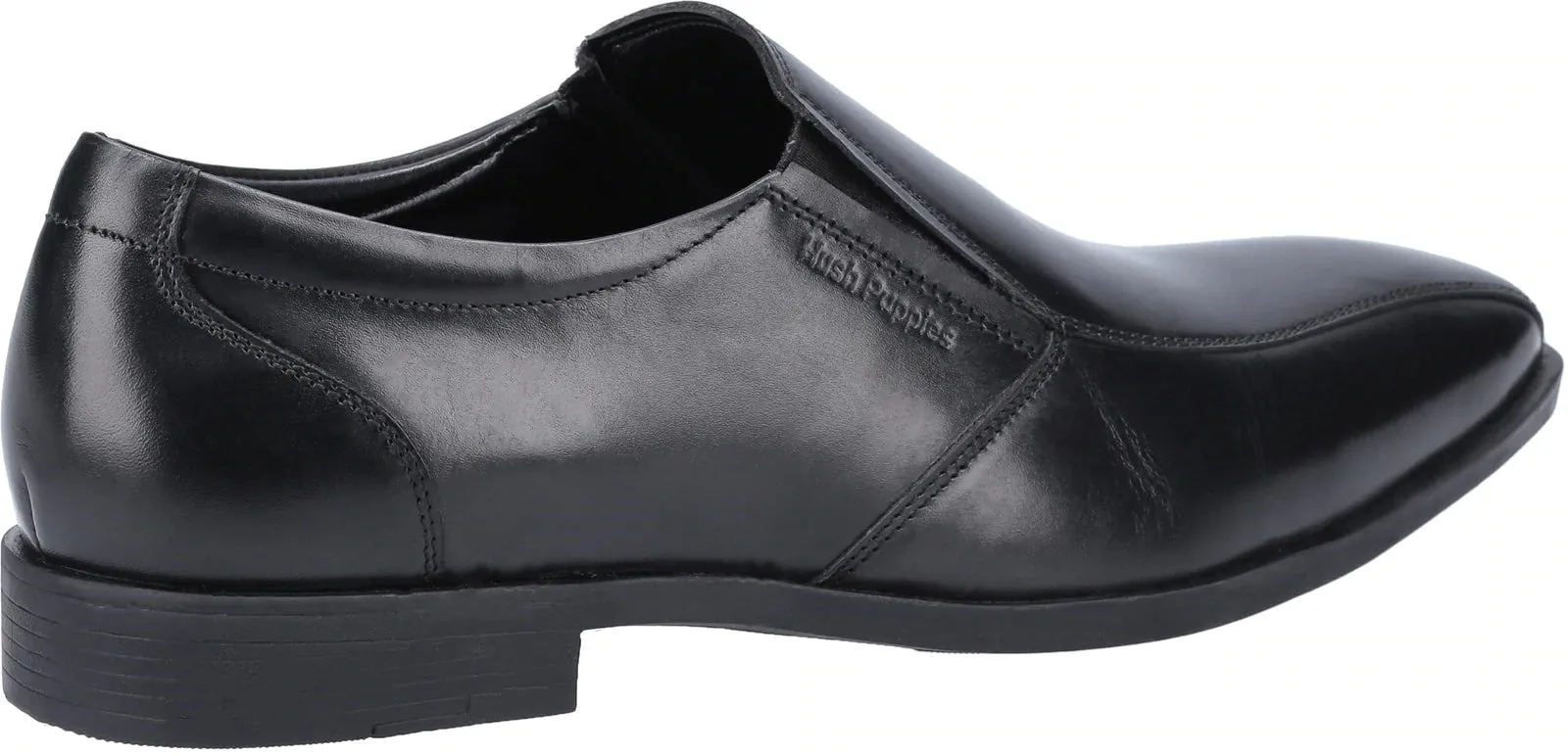 Hush Puppies Mens Brogues Smart Slip On Black Formal Shoes Leather